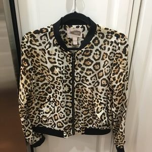 Forever 21 Leopard Print Bomber Jacket